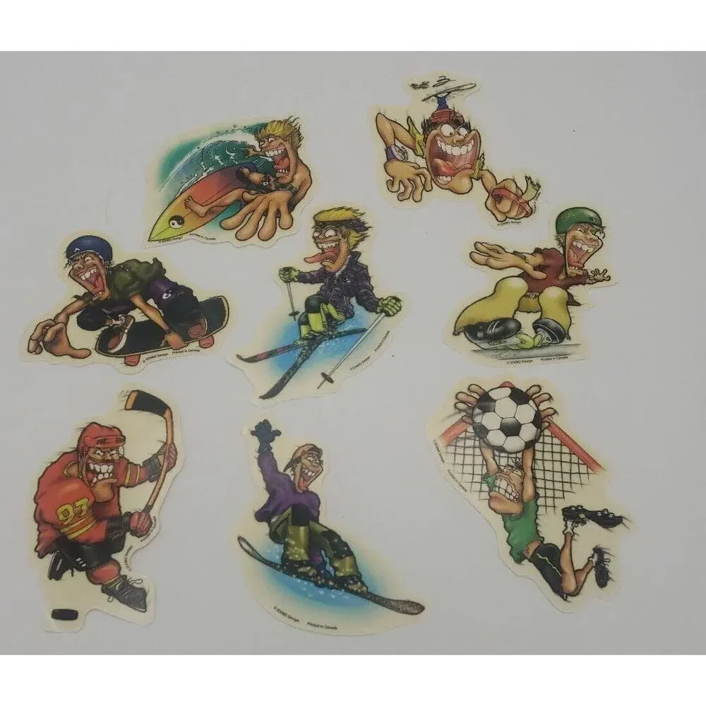 90s y2k Vintage Izamo skateboard Sports Vending Machine Stickers Set Of 8